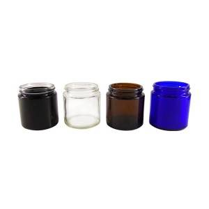 MBK 4OZ Blue Stainless Sighted Glass Jar with Black ABS Lid