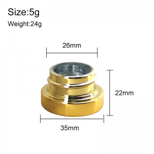 5g UV Gold Glass Concentrate Jar with Child Resistant Lid