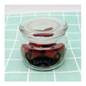 10OZ Glass Storage Coffee Tea Container with Glass Lid