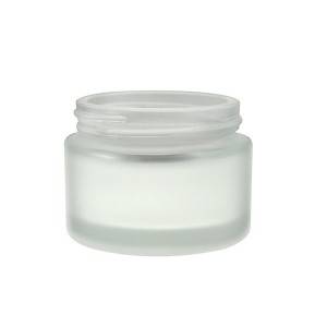 MBK Packaging 50G Frost Clear Cream Glass Jar with Inner Liner and Lid