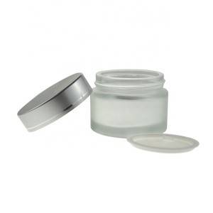 MBK Packaging 50G Frost Clear Cream Glass Jar with Inner Liner and Lid