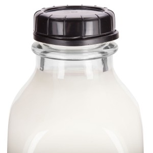 500ml 1 Pint Square Shape Glass Milk Bottle with Plastic Lid
