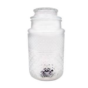100% Original Factory 8oz Glass Bottle - Vintage Embossed Crystal Dessert Jar Round – Menbank