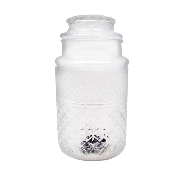 Special Design for Glass Jar With Handle - Vintage Embossed Crystal Dessert Jar Round – Menbank
