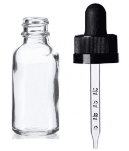 MBK Packaging 1OZ 30ml Clear Glass Bottle with Silver Lid
