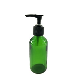 120ml Green Glass Bottle with Lotion Pump