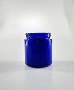 MBK 1OZ 2OZ 4OZ Cobalt Blue Glass Jar with Black Lid