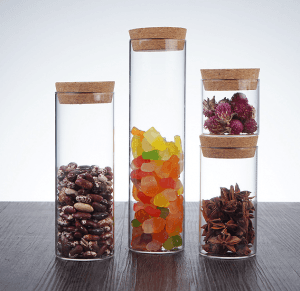 Glass Tube Bottle with Cork for Candy