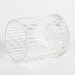 8OZ 9OZ Ribbed Glass Candle Jar