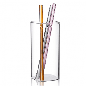 Colorful Reusable Straight Bent Glass Drinking Straw