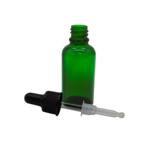 MBK Cosemtic Packaging 30ml Green Glass Dropper Bottle