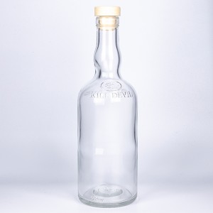 750ml Glass Vodka Bottle with T- Cork