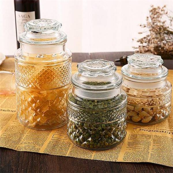 OEM/ODM Supplier Glass Jar Food Storage - Vintage Diamond Glass Sweet Jar – Menbank