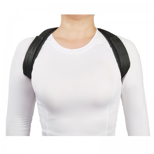 PU Leather Nylon Fabric Adjustable Pain Relif Upper Back Posture Corrector