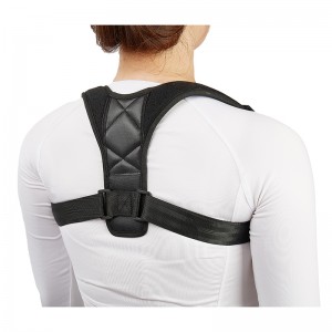 PU Leather Nylon Fabric Adjustable Pain Relif Upper Back Posture Corrector