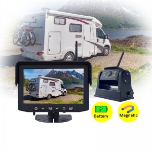 1 CH7 inch Monitor Rechargeable Battery Powered Magnetic Mounted RV Truck Semi Trailer Van Wireless Backup Camera System