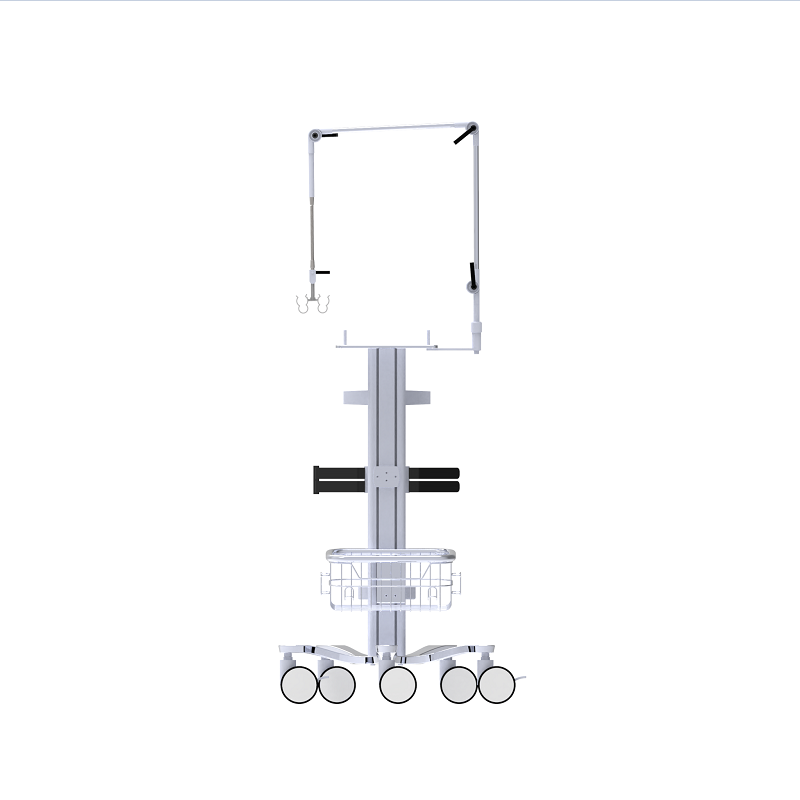 Customized medatro ventilator trolley with articulated arm installed