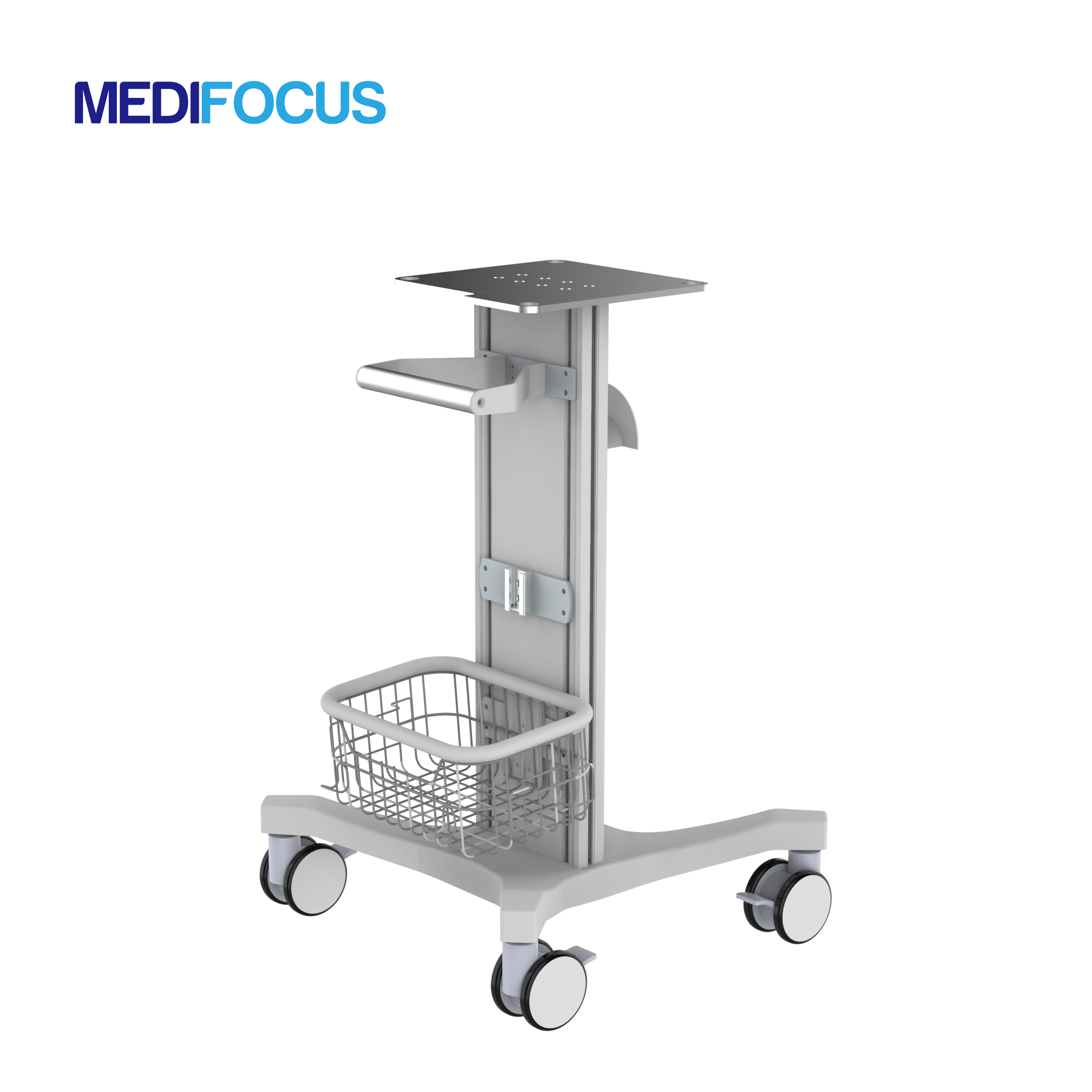 Medical Endoscope Trolley with handle and basket K01