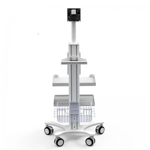 Hot sale Factory ICU Ventilator Cart - Hospital computer cart aluminium alloy material trolley  – MediFocus