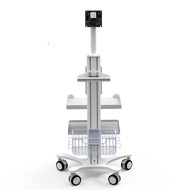 High definition Black 3 Tier Cart - Hospital computer cart aluminium alloy material trolley  – MediFocus