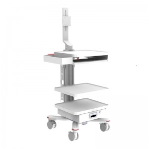 All in one mobile workstation height adjustable trolley