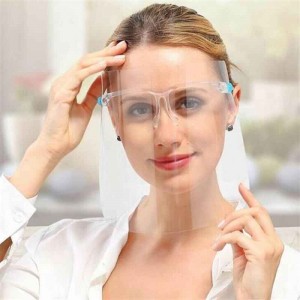 Fashion Transparent Face Shields Set with Replaceable Anti Fog Visors and Reusable Glasses Frame