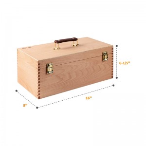 Large Art Supply Storage Box – Multi-Function  Beech Wood Artist Tool Box