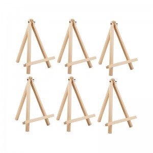 9.5 inch Tall Pine Wood Tripod Easel, Adjustable Painting Holder