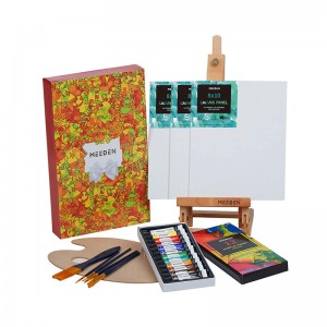 Acrylic Painting Set with 16.8” Tabletop Easel, 12 Acrylic Paints