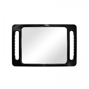 Големо рачно огледало со двојна рачка – правоаголно рачно огледало со рачка – опрема за фризерски салон за фризер и берберски додатоци