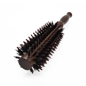 Round Boar Bristle Hair Brush para sa Blow Drying, Styling, Curling, Blowouts, Beach Waves, Pagdugang sa Tomo ug Pagtaas sa Medium Hair Length.Maayo Alang sa Tanang Buhok