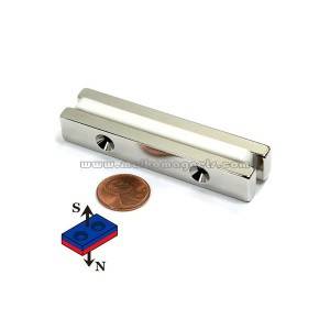 Neodymium Bar Magnet with Countersunk Holes