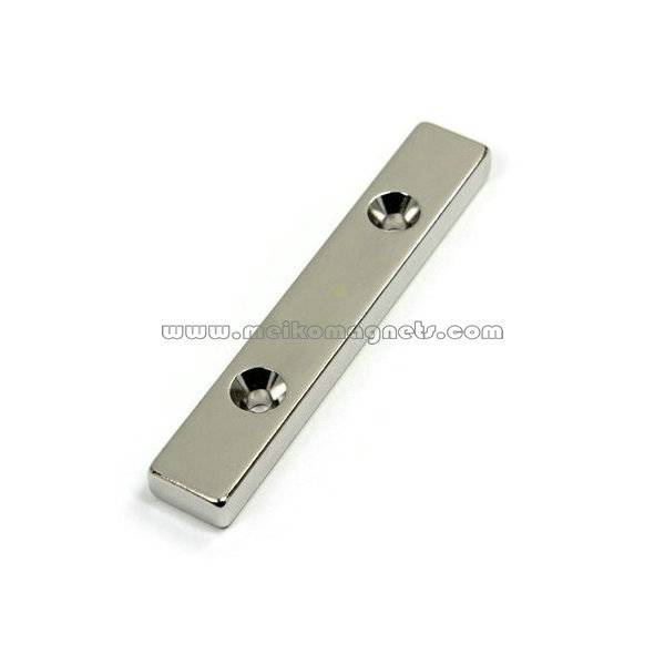 OEM manufacturer Neodymium Magnet Sheet - Neodymium Bar Magnet with Countersunk Holes – Meiko