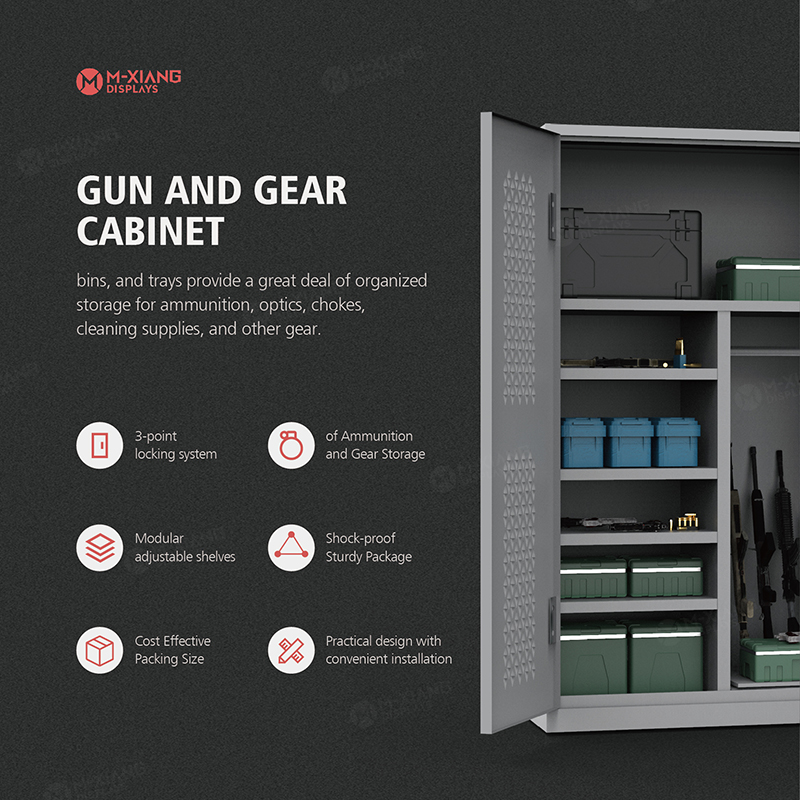 Metal Gun Cabinet  Wall Mount Pistol Rack For Gun Shop Military Accessories Storage Rack Rifle Storage Rack