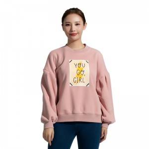 Cheap price Thumb Hole Sweatshirt - Women’s Round Neck Pink Long Sleeve Sports Sweatshirt Top – Mentionborn