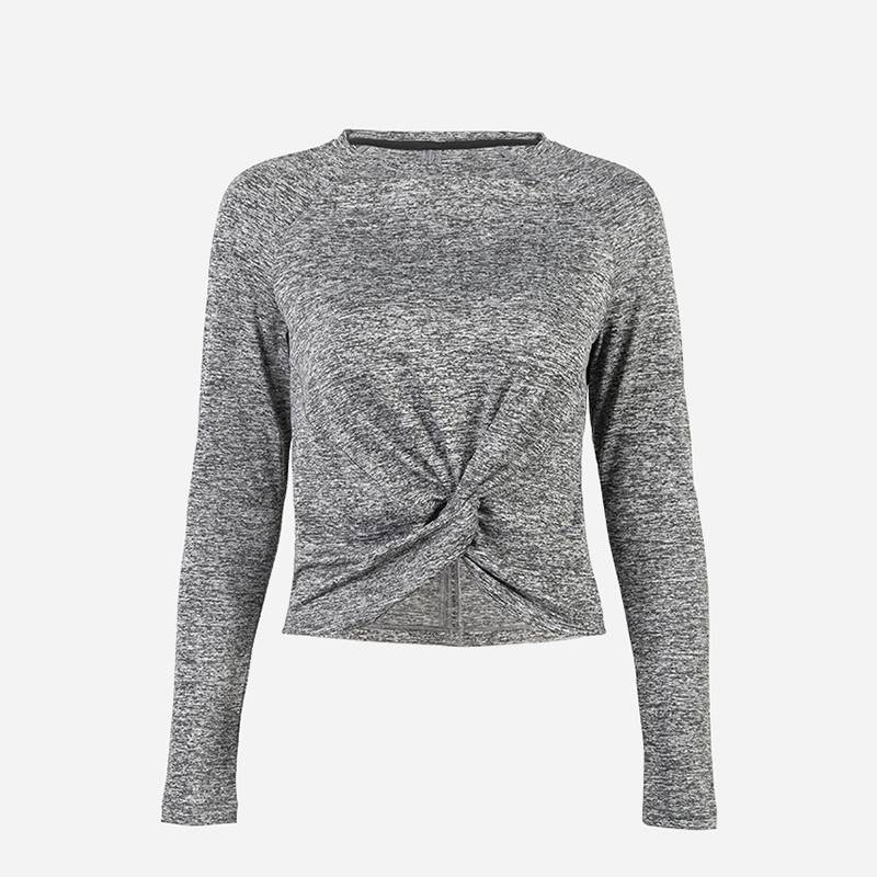 Super Lowest Price Woman Black Sports Zipper Hoodie -  Women’s Sports Long Sleeve Twisted t-Shirt Top – Mentionborn