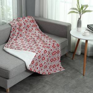 Christmas Snowflake Pattern Recycled Polyester Double-Sided Plush Blanket