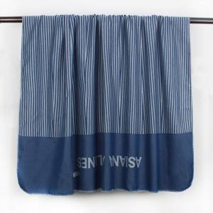 factory low price Micro Coral Fleeceblanket – European Style Jacquard Stripe Aviation Blanket – Mentionborn