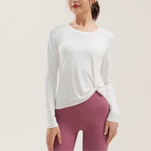 WOMEN’S SPORTS LONG SLEEVE TWISTED T-SHIRT TOP