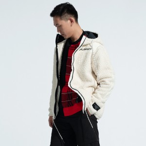 Warm And Thick Lamb Wool Men’s Fleece Hooded Sports Jacket, Autumn And Winter Jacket