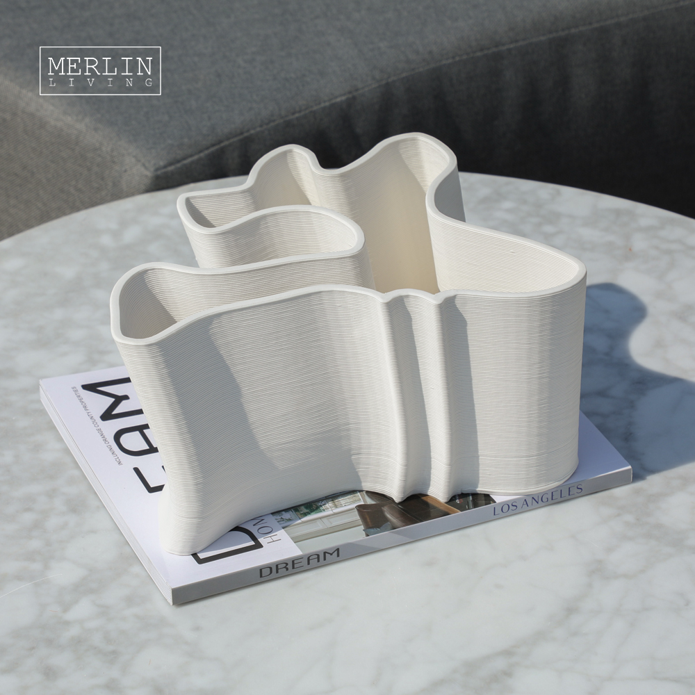 Merlin Living 3D Printed Art Decor Cliff Fluid Crafts Flower Vase