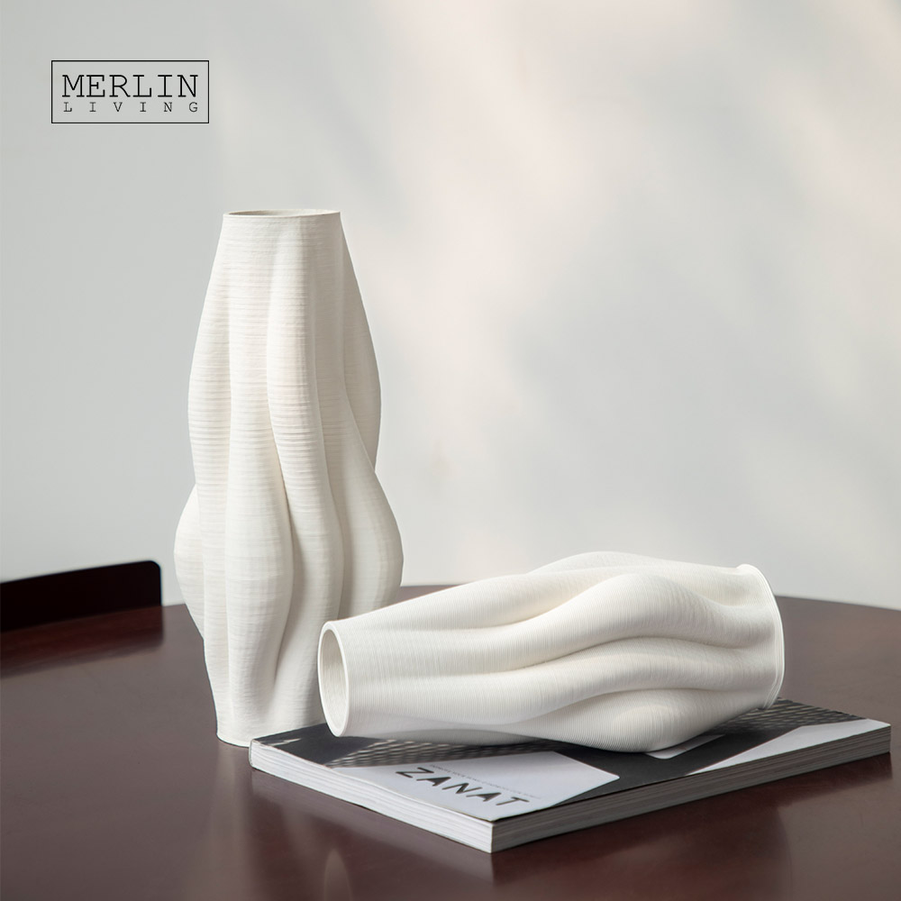 Merlin Living 3D Printing Abstract Towering Snow Mountain Ceramic Vase