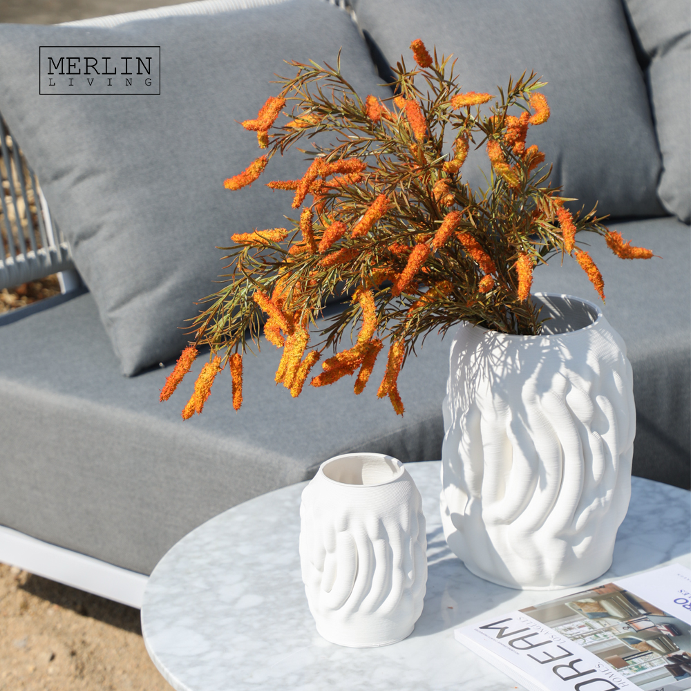 Merlin Living 3D Printing Melting Snow Craft Ceramic Flower Vase