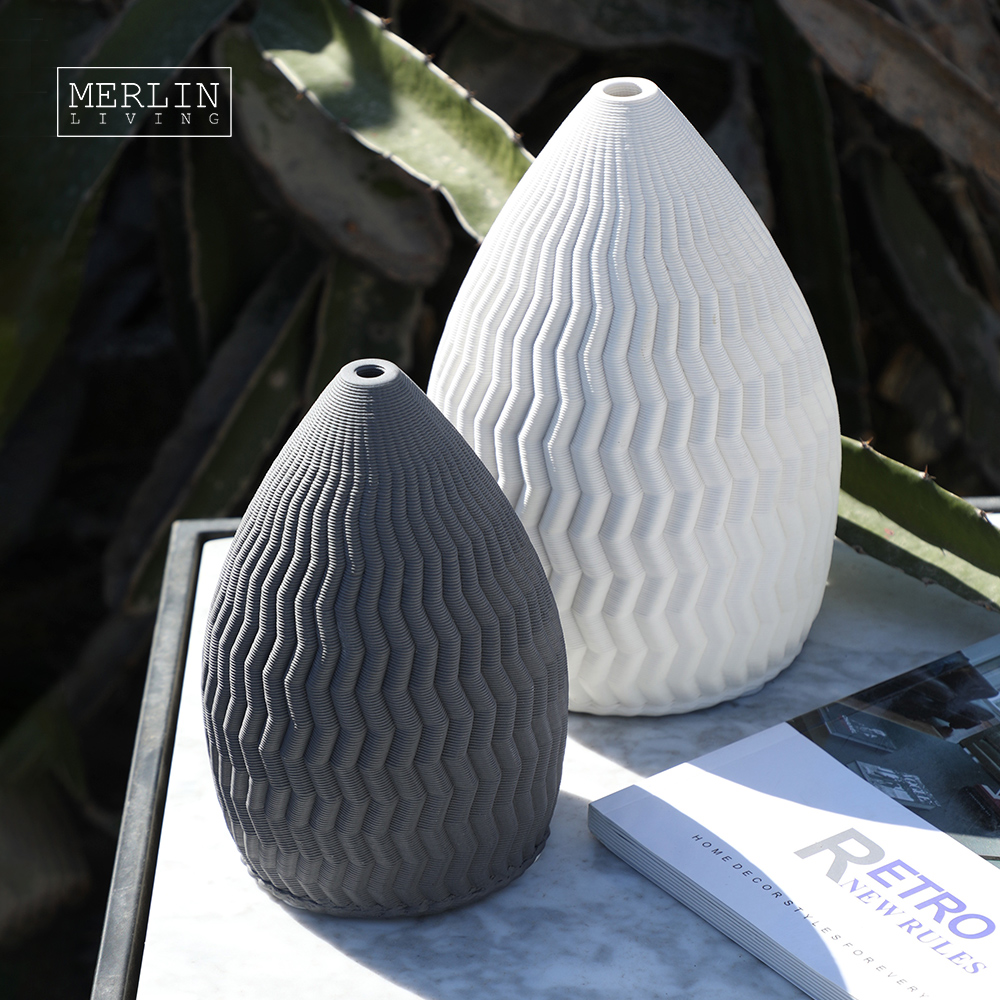 Merlin Living 3D Printing Narrow Mouth Decorative Flower Vase
