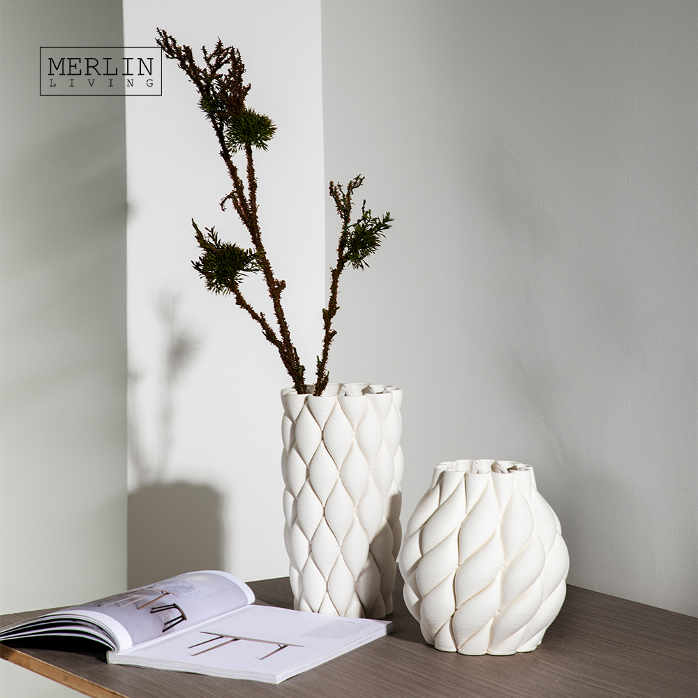 Merlin Living 3D Printing Pineapple Shape Stacked Ceramic Vase