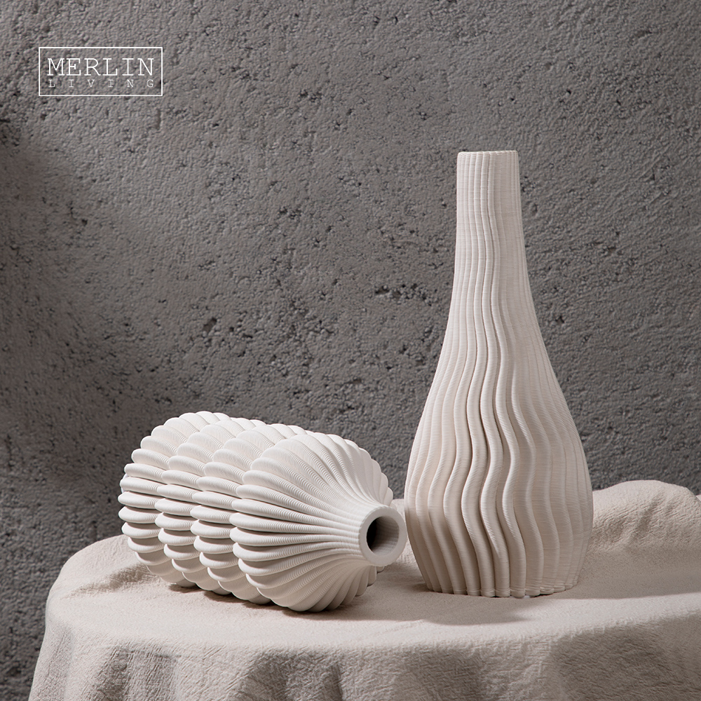 3D Printing Stacked Onion Line Ceramic Vase (2)