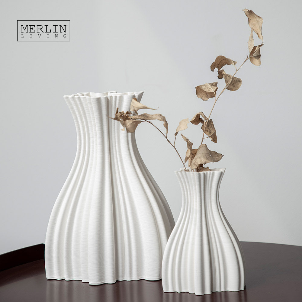 Merlin Living 3D Printing Vase Desktop Irregular Mouth Ceramic Vase