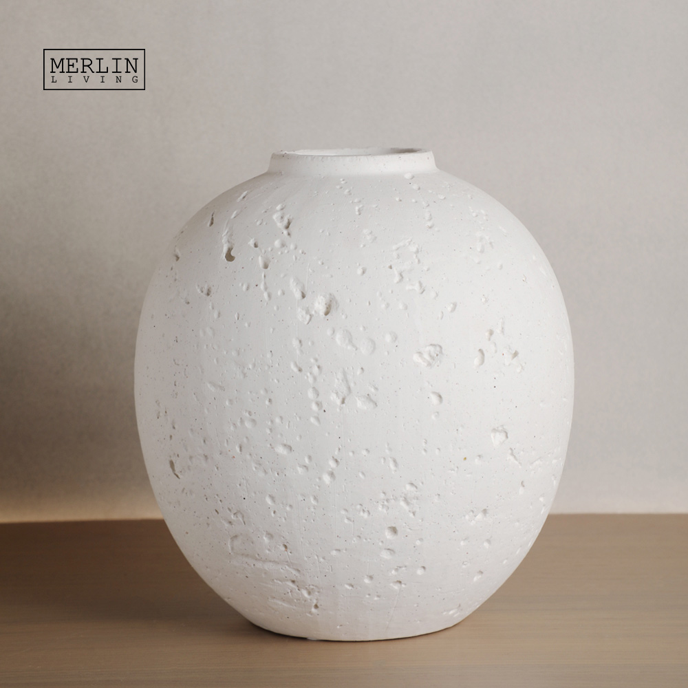 Merlin Living Cave stone round ball Nordic style ceramic Artstone vase