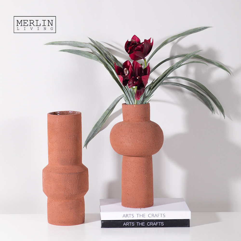 Merlin Living Coarse Sand Pipe Splicing Interface Abstract Flower Vase