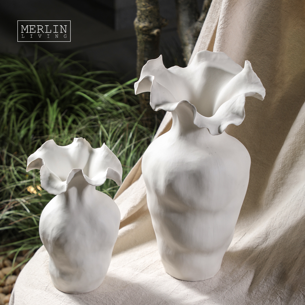 Merlin Living Handmade Unique Craftsmanship White Wedding Vase